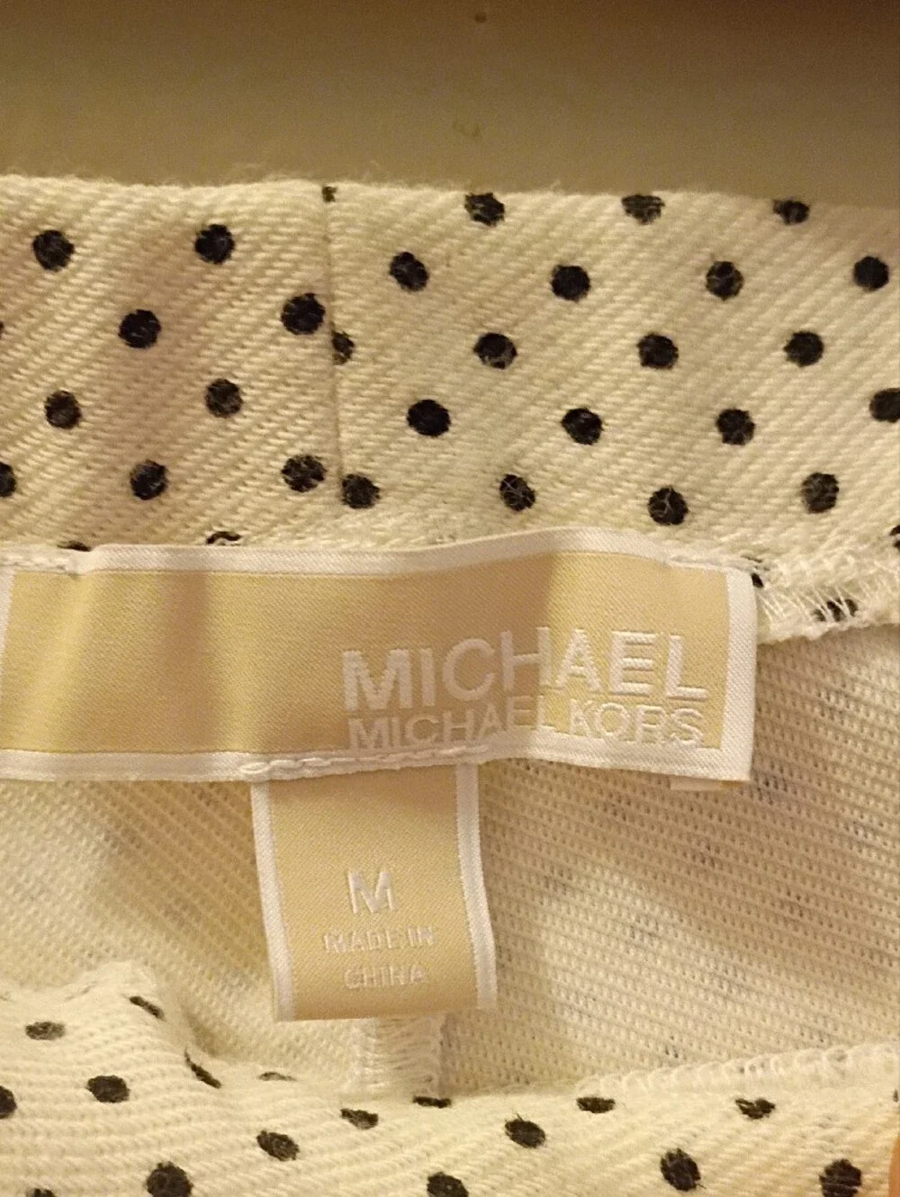 Michael Kors Cream Polka Dot Straight Leg Pants